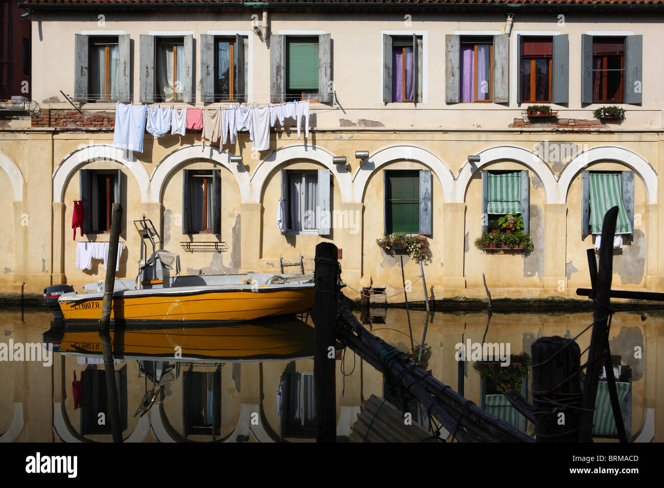 Chioggia, Vena canal, Boat Lagoon, Venezia, Italia Foto Stock