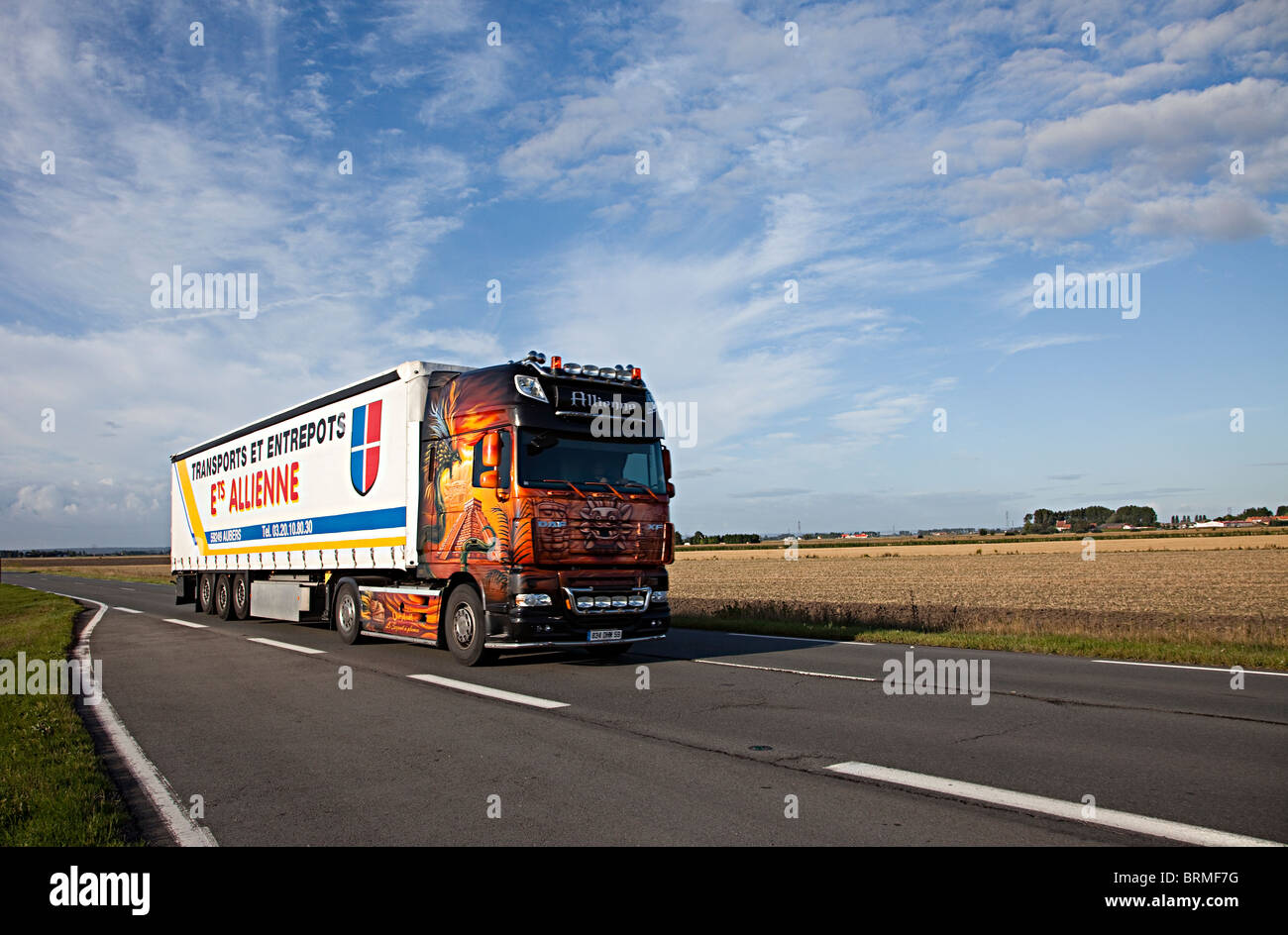 Camion di trasporto nel nord della Francia Foto Stock