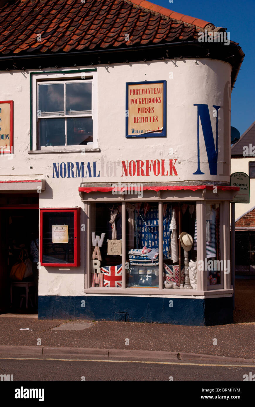 Negozio di articoli da regalo 'normale per Norfolk' Foto Stock