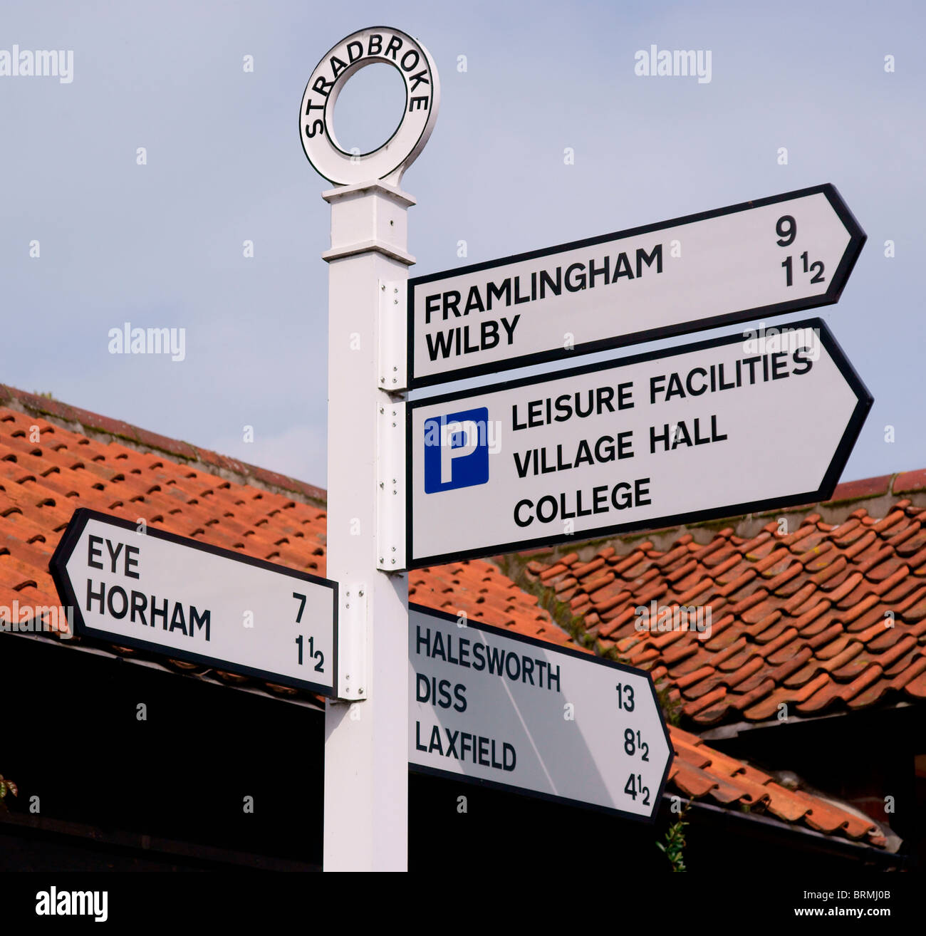 Direzione accedi Stradbroke Foto Stock