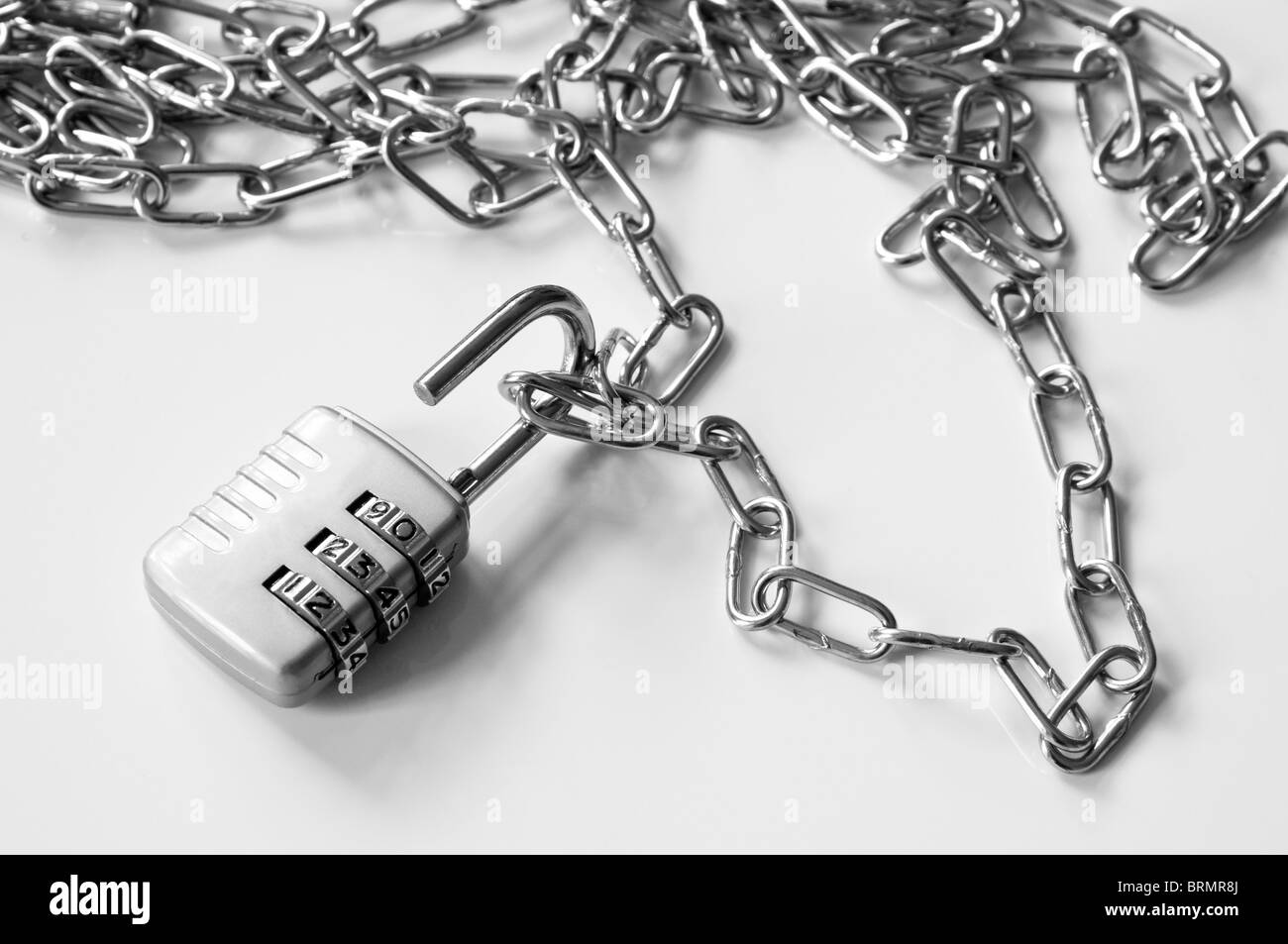 Sblocco di una catena. Foto Stock