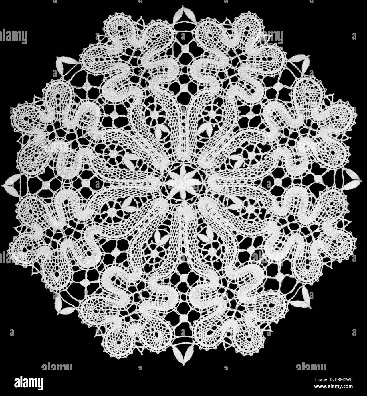 White centrino con top in pizzo visualizza Foto Stock