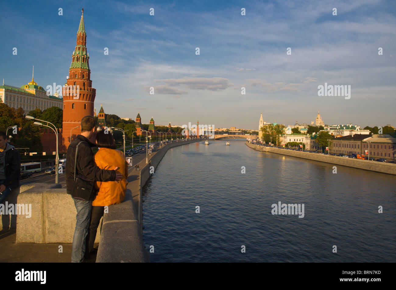 Fiume Moskva dalla centrale del Cremlino di Mosca Russia Europa Foto Stock