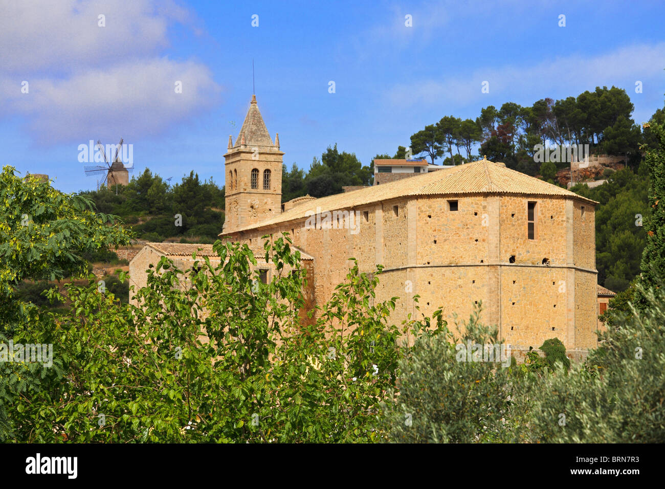 Spagna Baleari Maiorca Andratx chiesa fortificata di Santa Maria Foto Stock