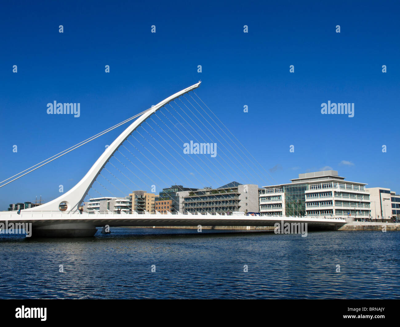 Samuel Beckett ponte sopra il fiume Liffey in Dublin Docklands. L'Irlanda Foto Stock