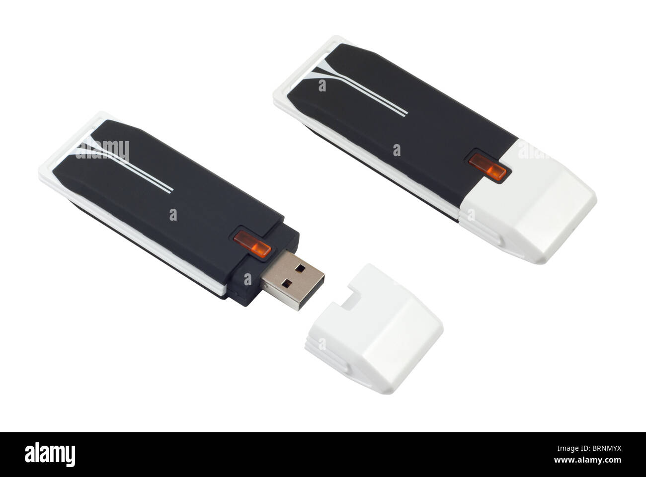 Rete WiFi USB adapter. Isolato su sfondo bianco con percorso di clipping. Foto Stock