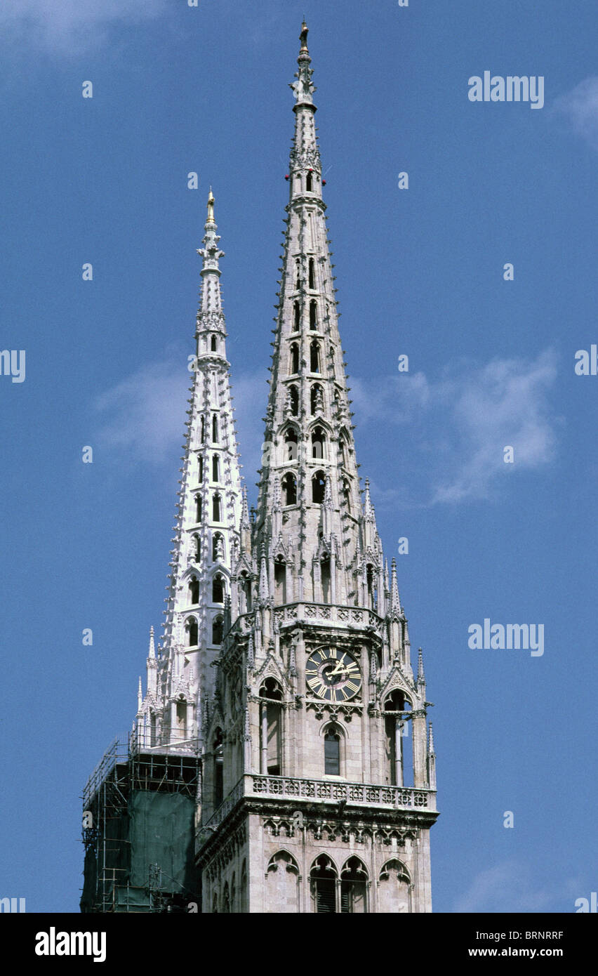 San Stjepan torri della cattedrale di Zagreb, Croazia Foto Stock