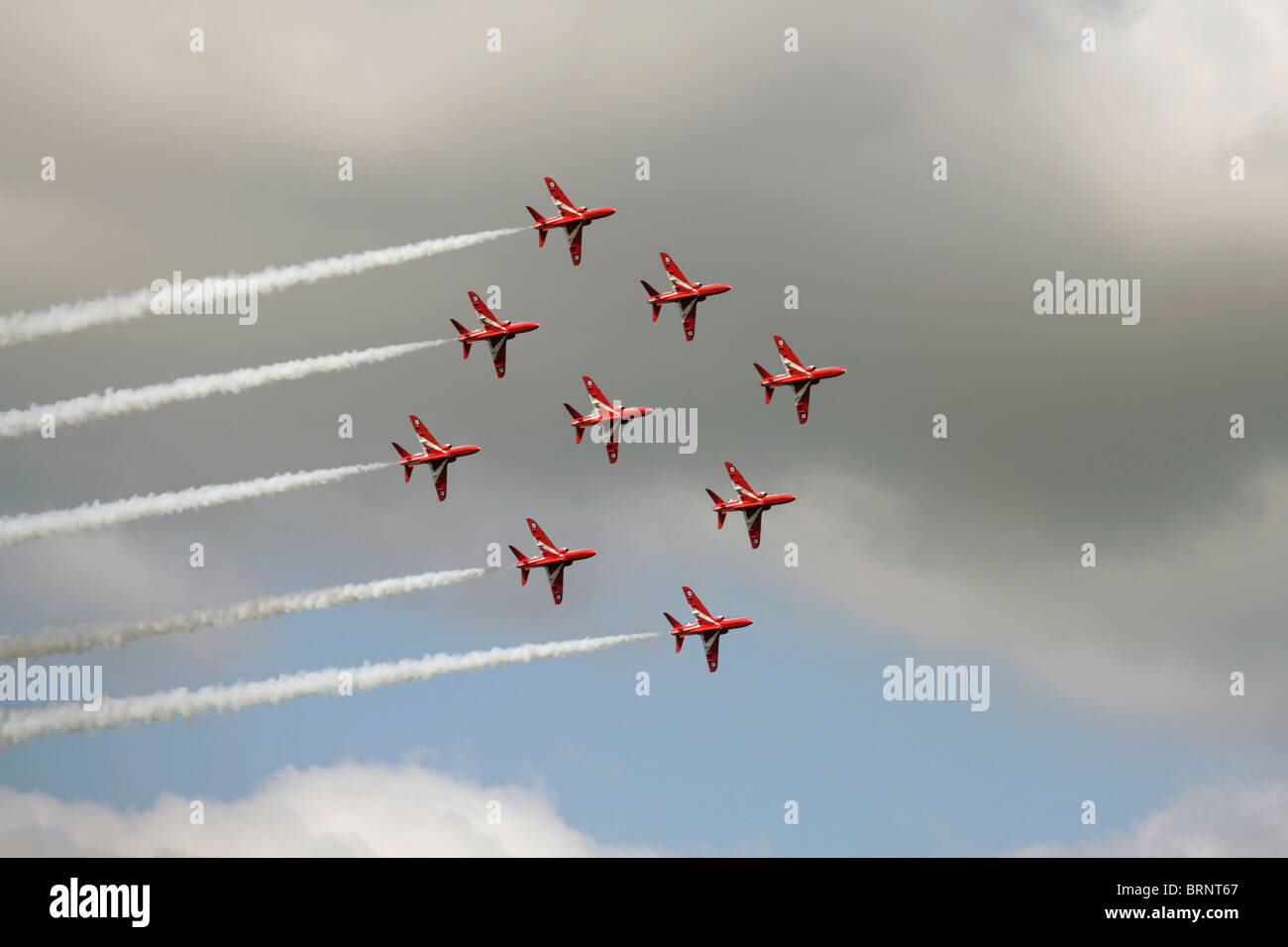 Le frecce rosse display airshow team Formazione di diamante Foto Stock