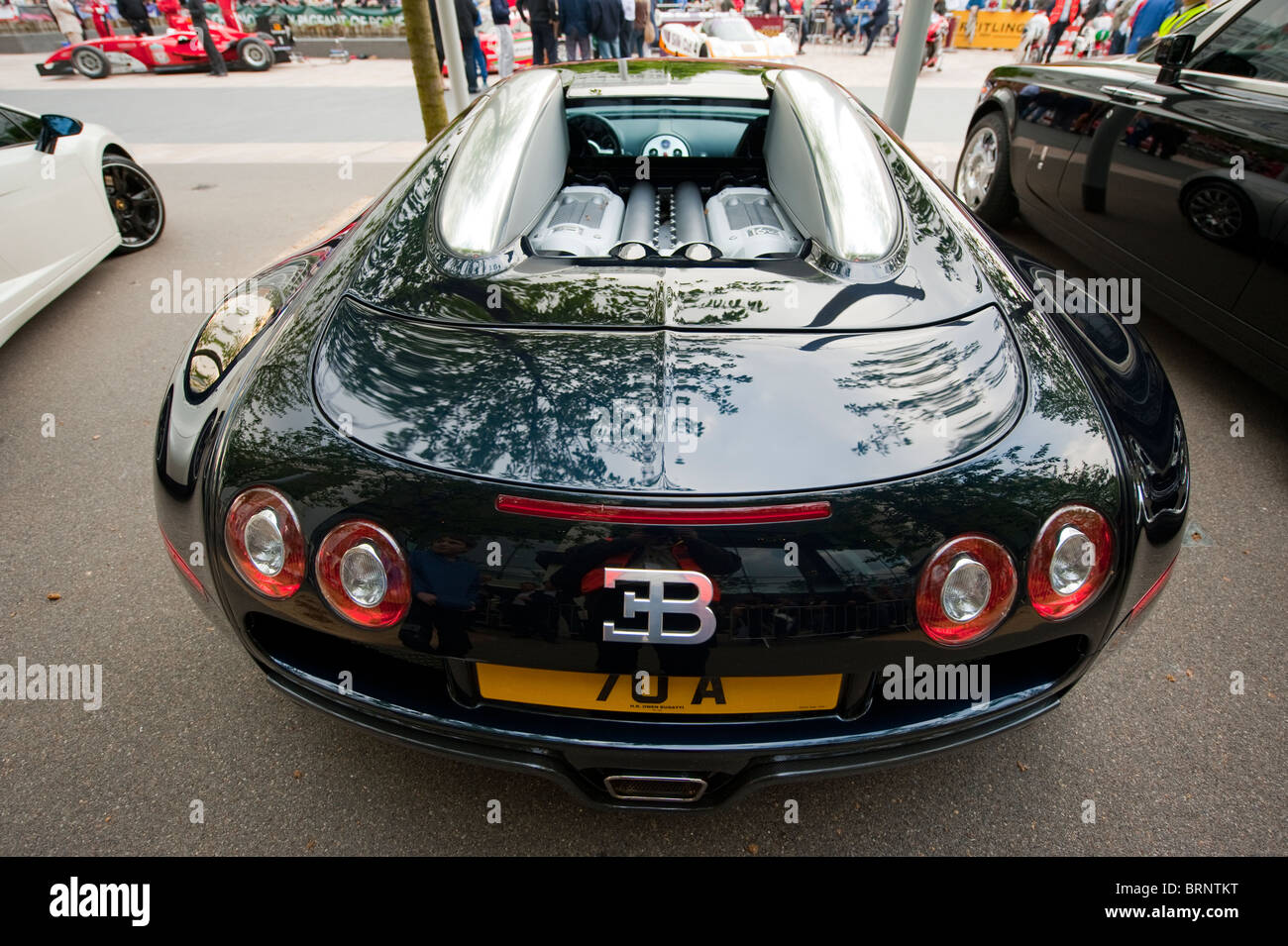 Bugatti Veyron 16.4 Super Sports Car nero argento Foto Stock