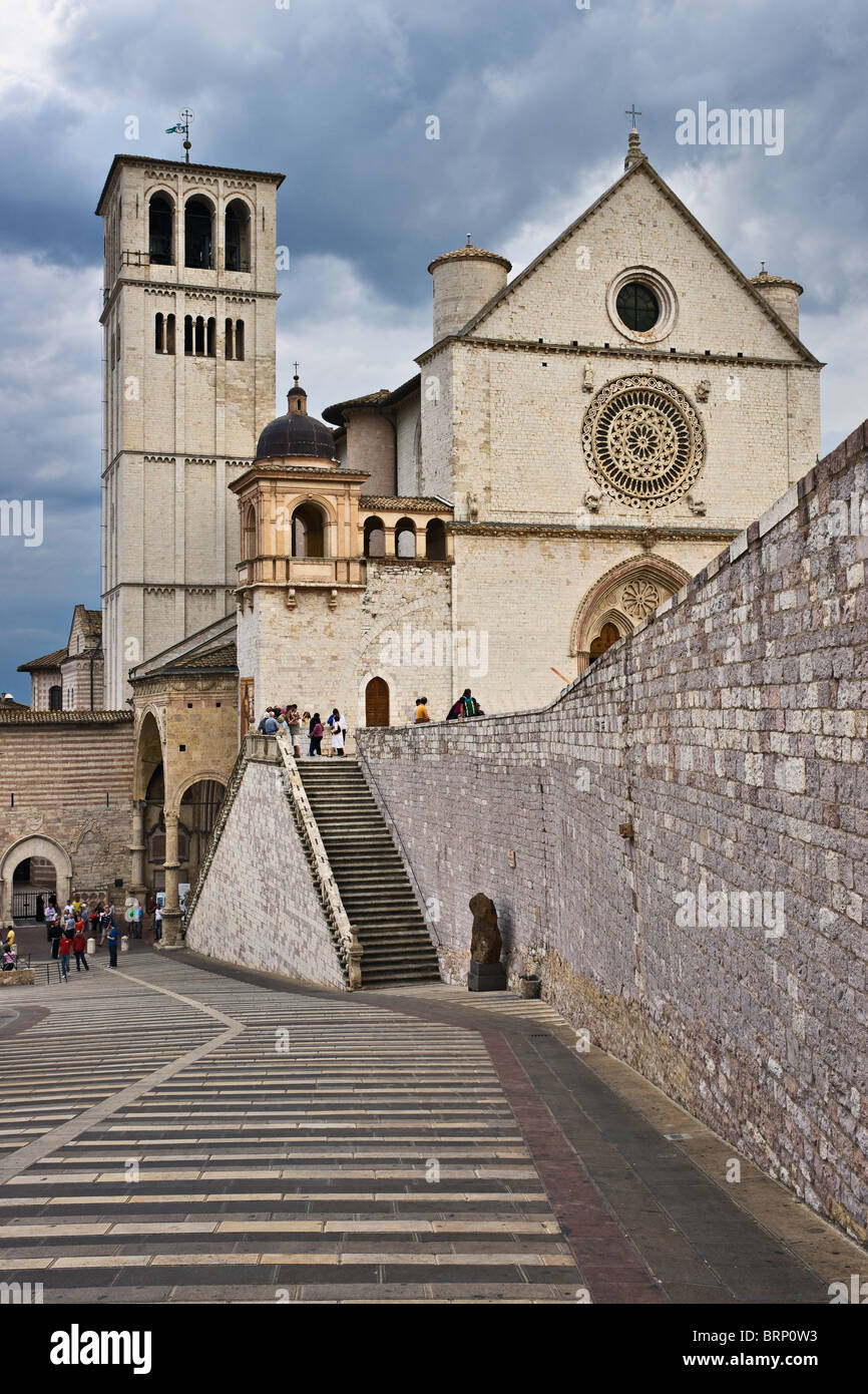 Basilica di San Francesco ad Assisi, Umbria, Italia Foto Stock