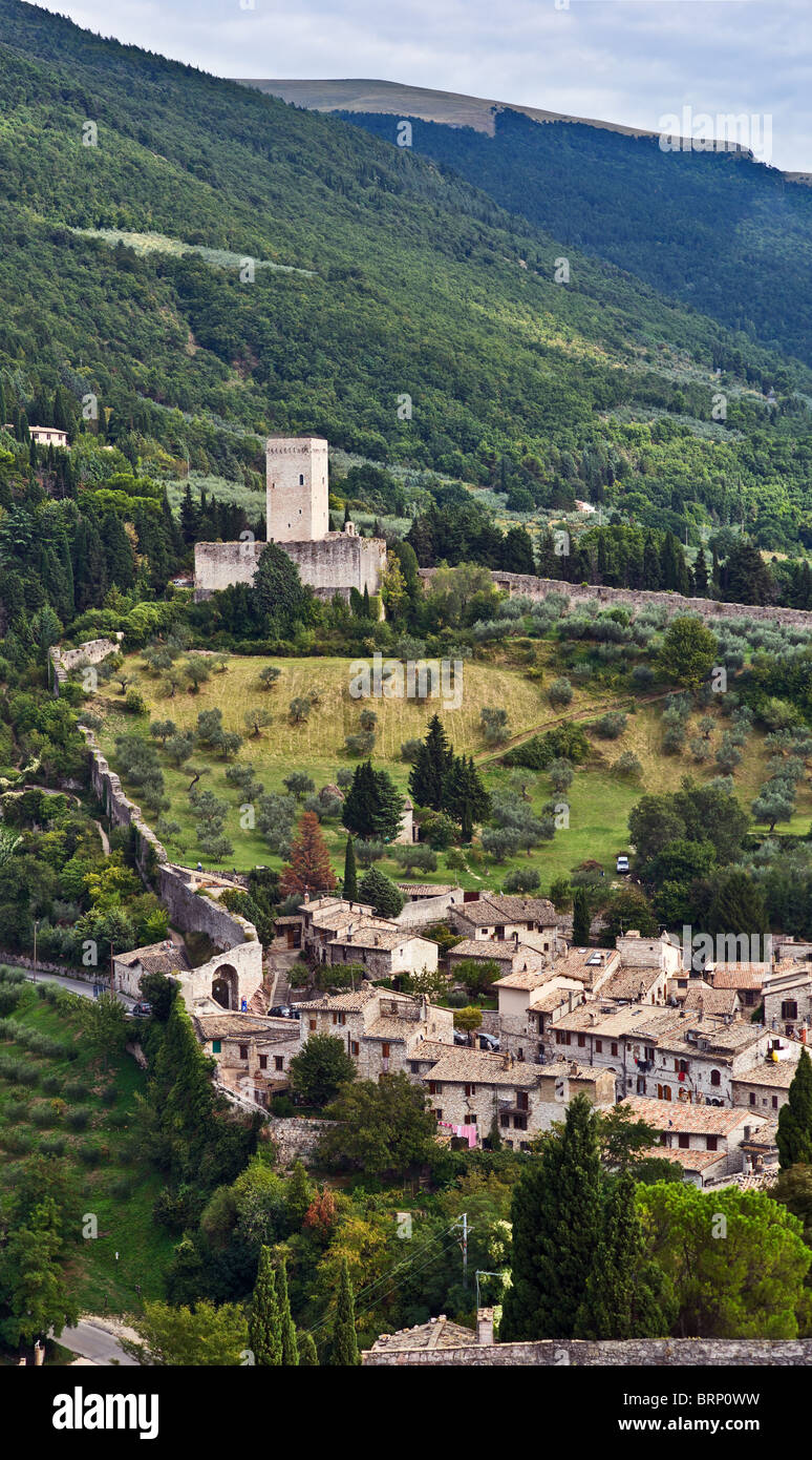 Assisi mura e fortificazioni, Umbria, Italia Foto Stock