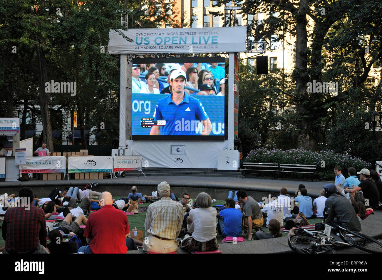 Madison Square,guardare la gente US Open Tennis Gioco, New York, Manhattan STATI UNITI D'America , Stati Uniti, Nord America Foto Stock