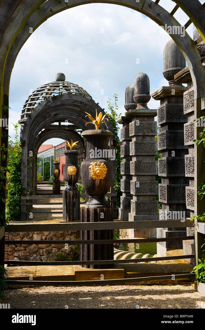 Giardini in Arundel Castle nel West Sussex Foto Stock