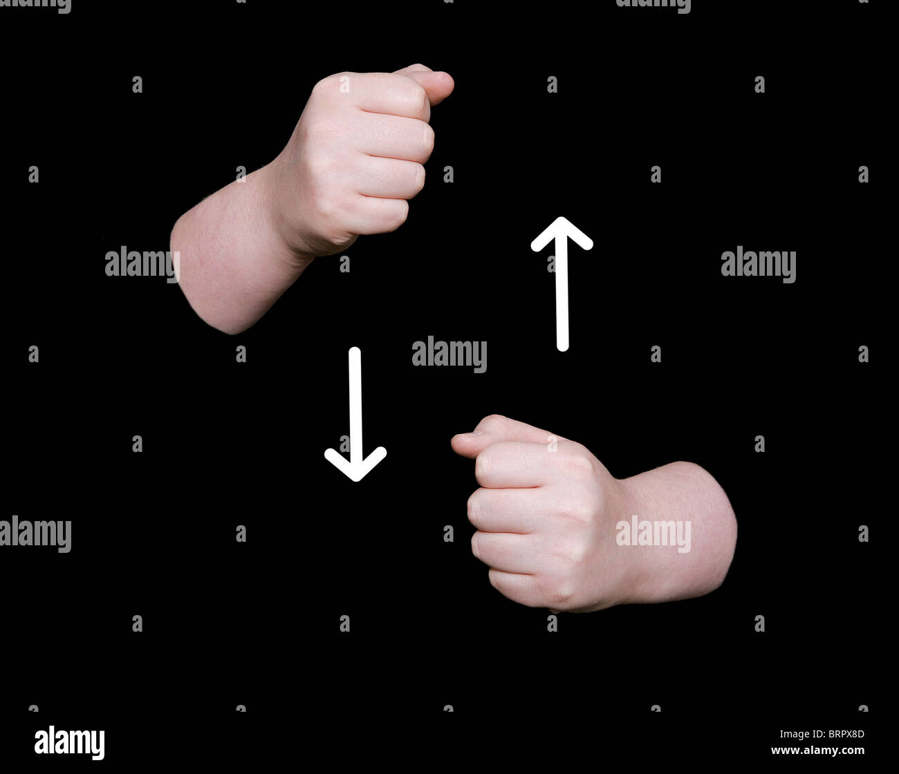 La parola latte nel linguaggio dei segni su sfondo nero Foto Stock