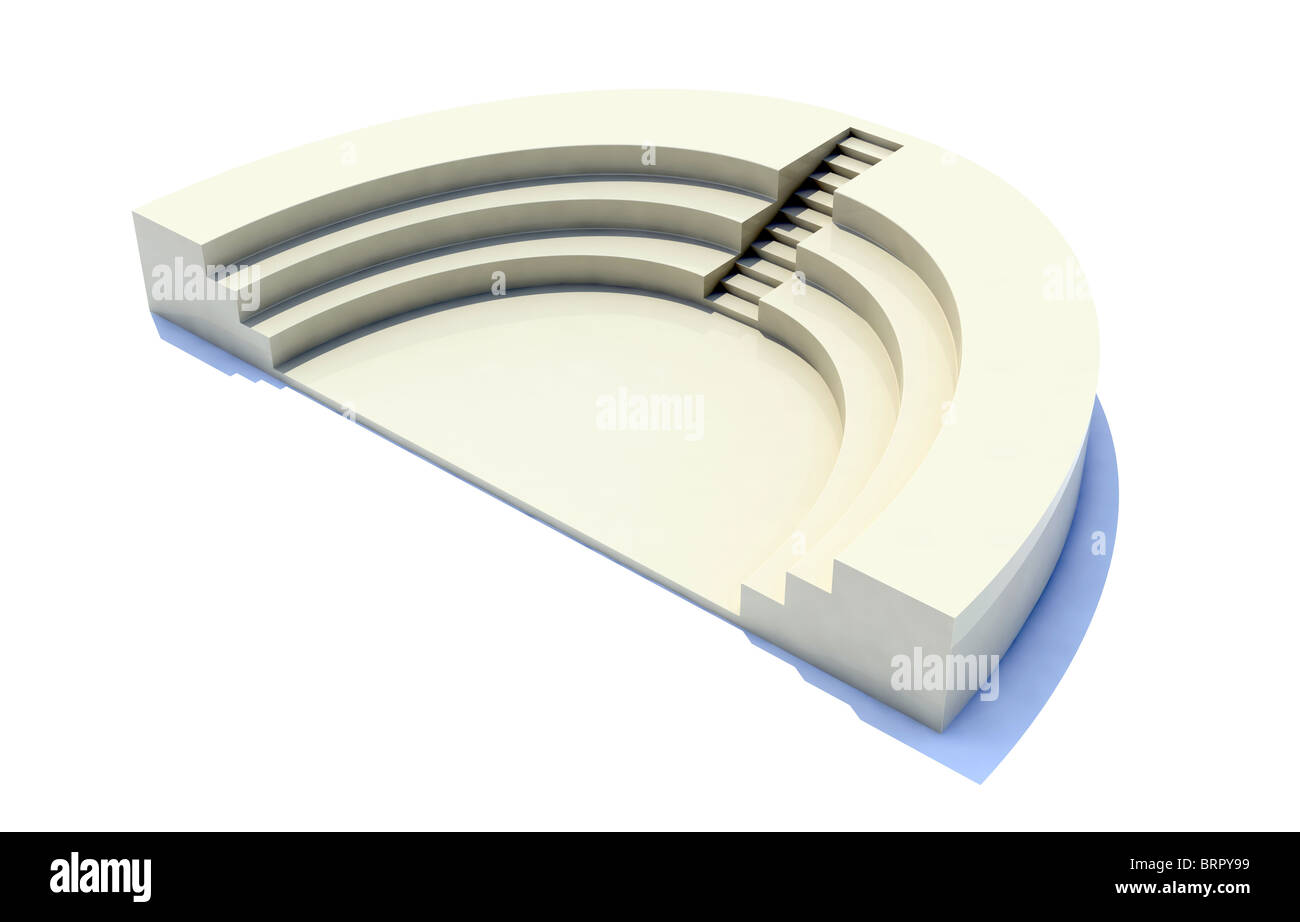 3d anfiteatro, scalinata, la sede e la fase Foto Stock