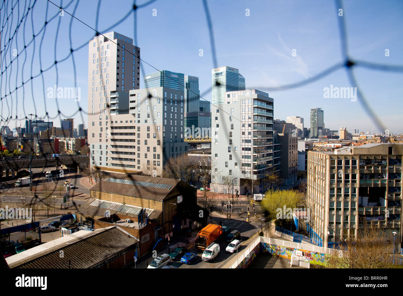 Canary Wharf financial district costruito sul sito di West India Docks, Isle of Dogs, London Regno Unito. Foto:Jeff Gilbert Foto Stock
