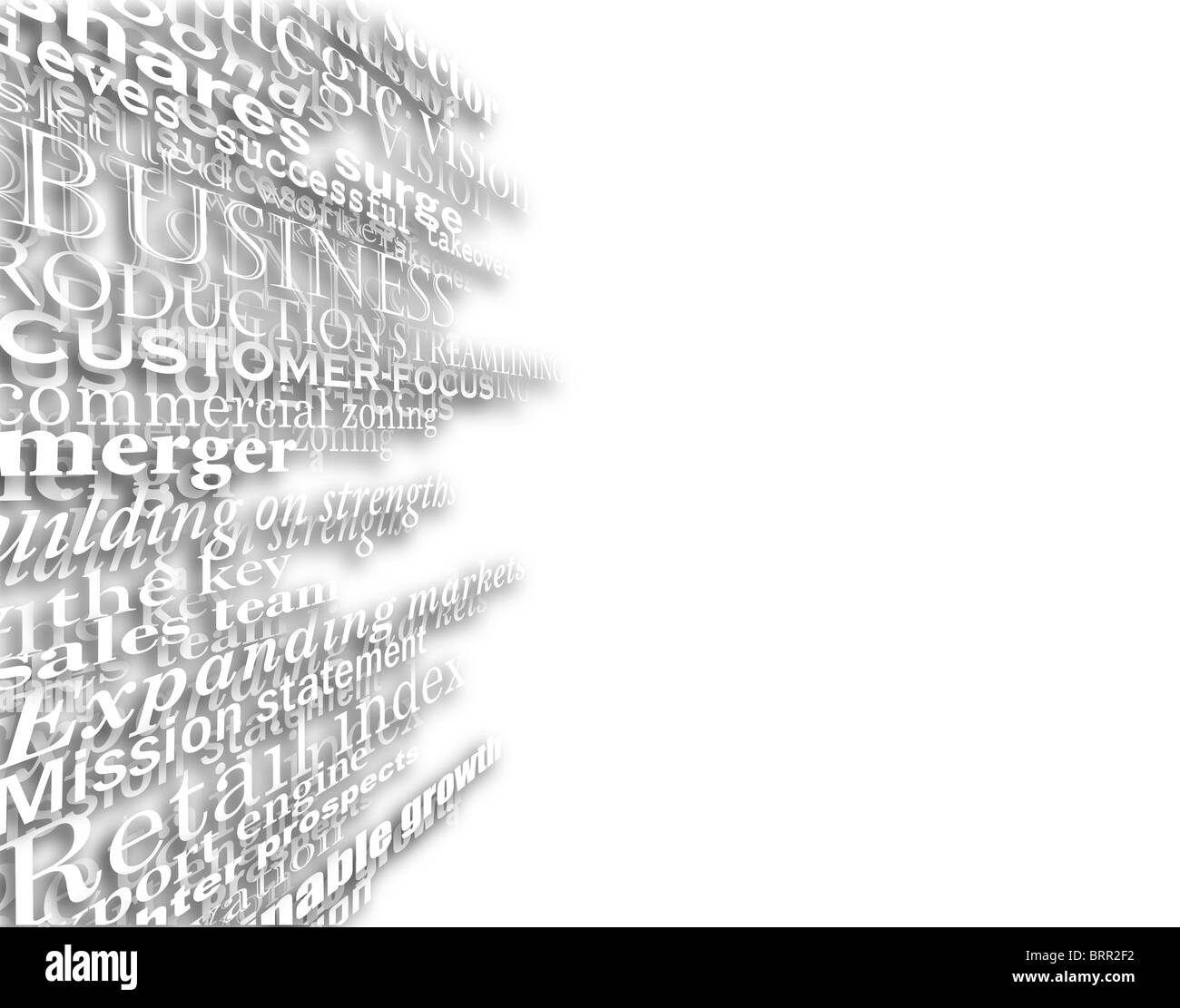 Illustrata la progettazione di business parole con spazio di copia Foto Stock