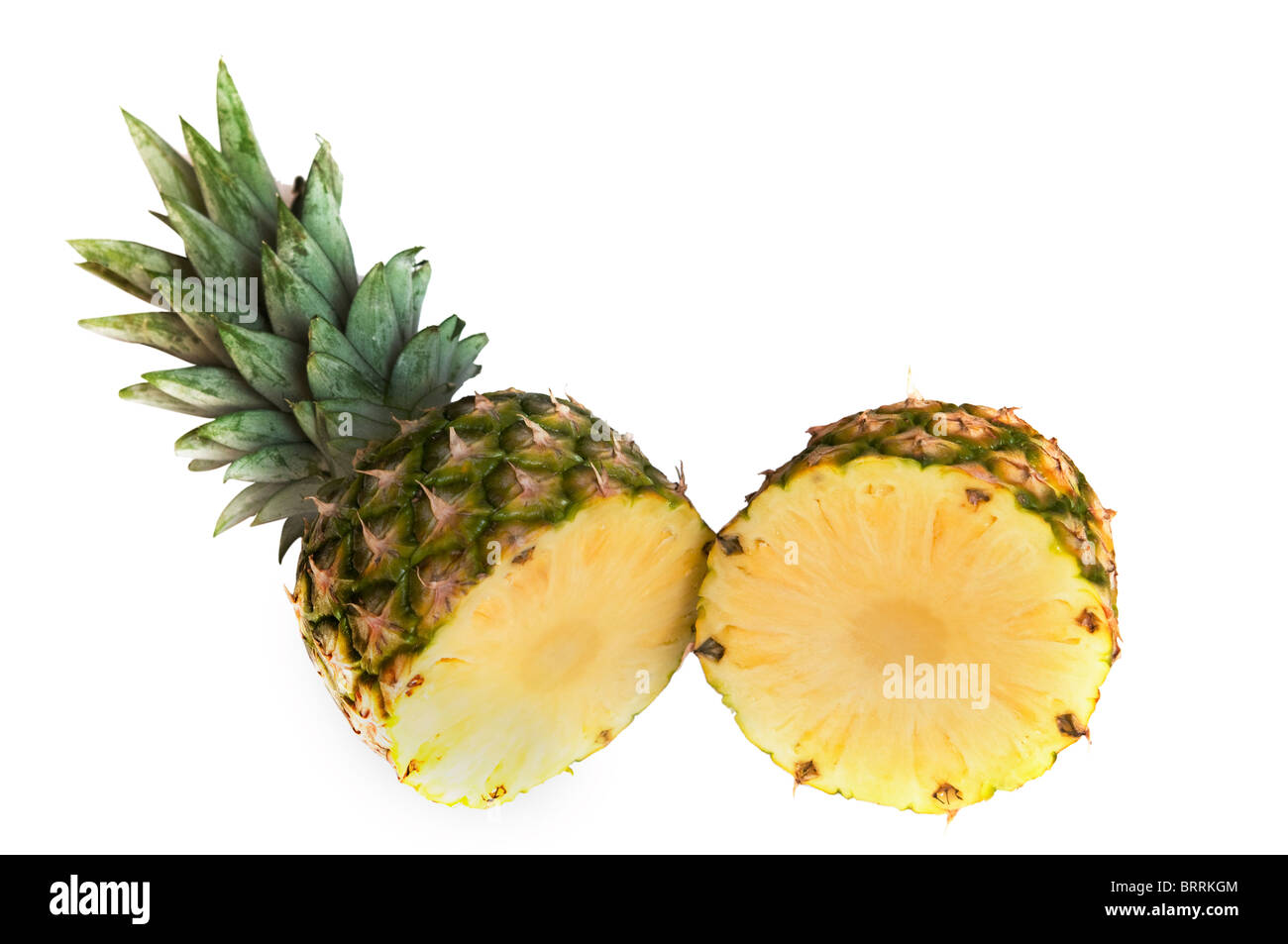 Ananas tagliato a metà Foto Stock