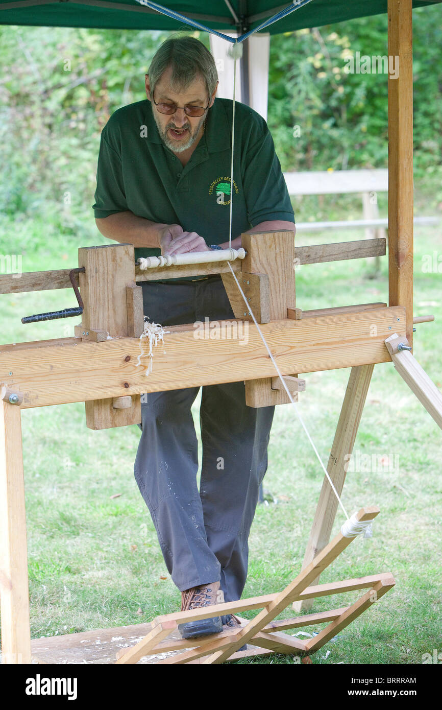 Tornitura del Legno e a settembre Guisborough Forest Festival, Redcar e Cleveland Foto Stock