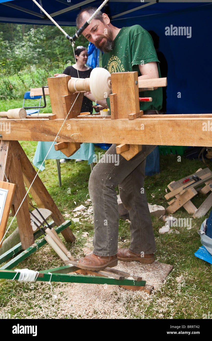 Tornitura del Legno e a settembre Guisborough Forest Festival, Redcar e Cleveland Foto Stock