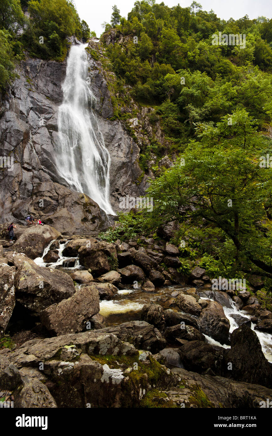 Aber Falls (Rhaeadr Fawr), il Galles del Nord, Regno Unito. Foto Stock