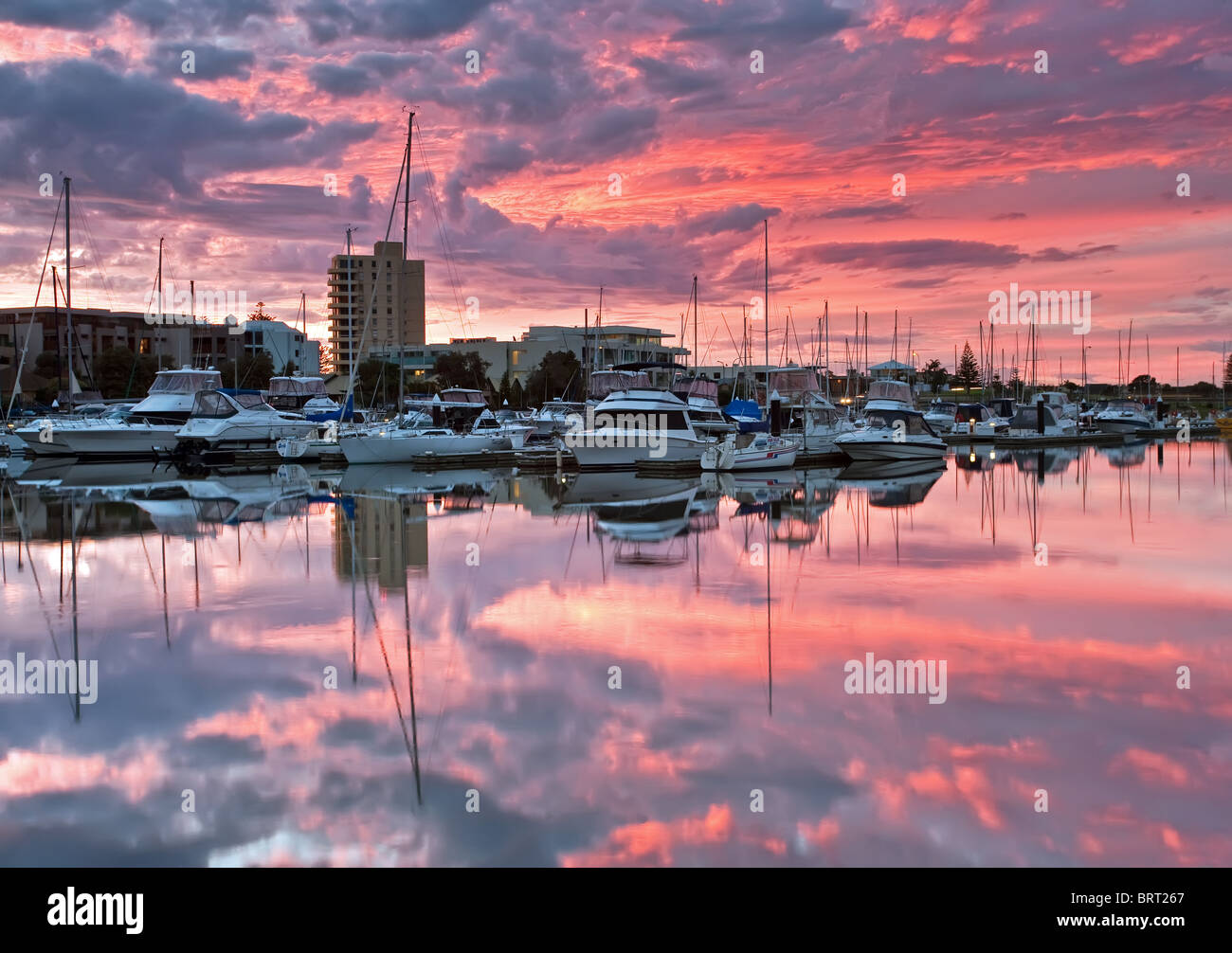 Patawalonga Marina Tramonto Foto Stock
