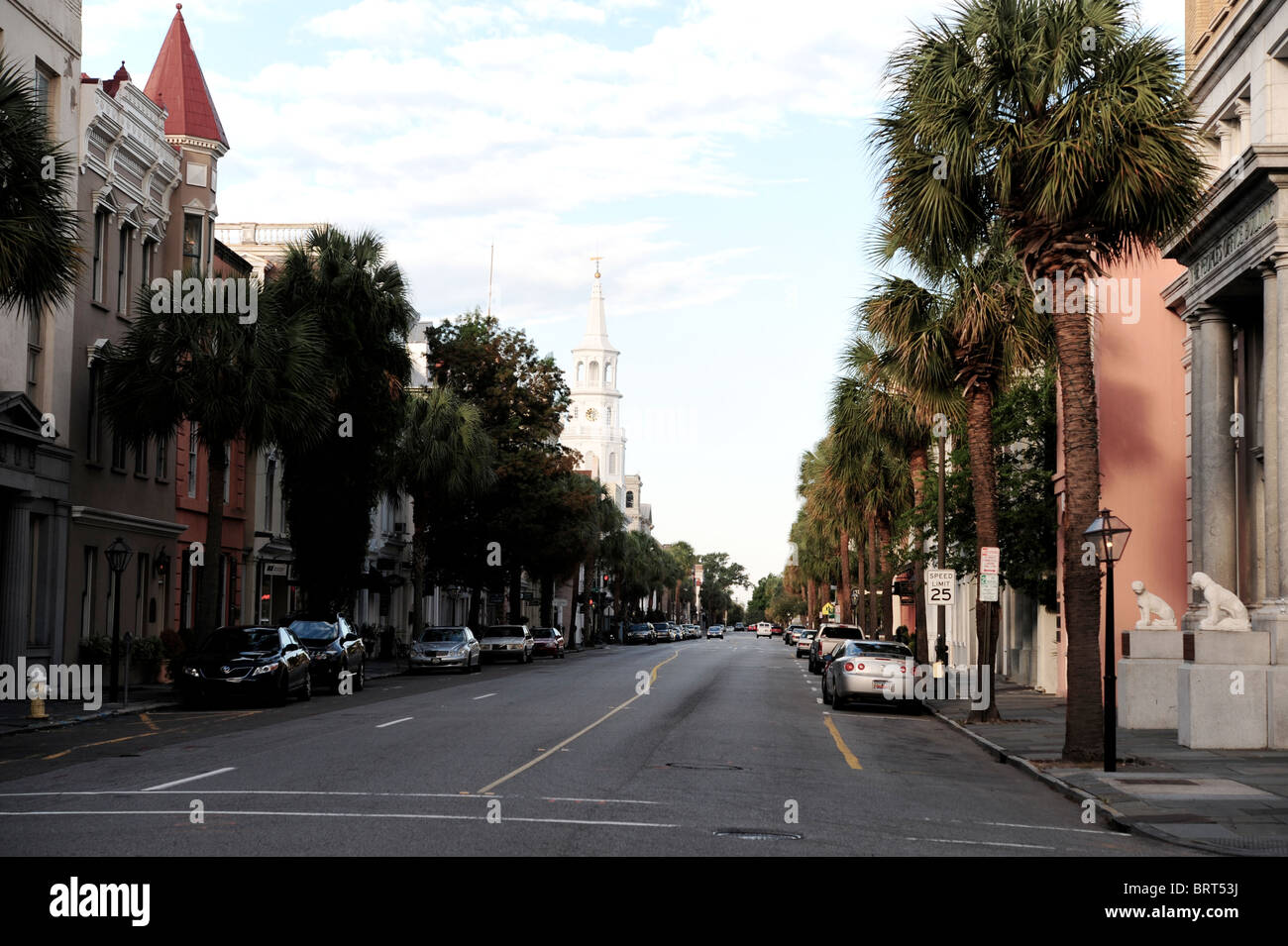 Broad Street View, Charleston, Sc, STATI UNITI D'AMERICA Foto Stock