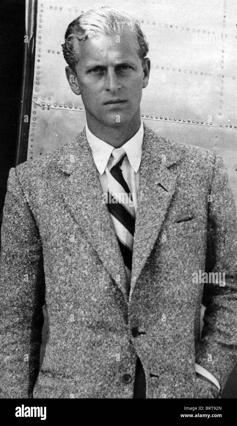 Il principe Filippo (Duca di Edingburgh) nel mese di agosto 1947 Foto Stock