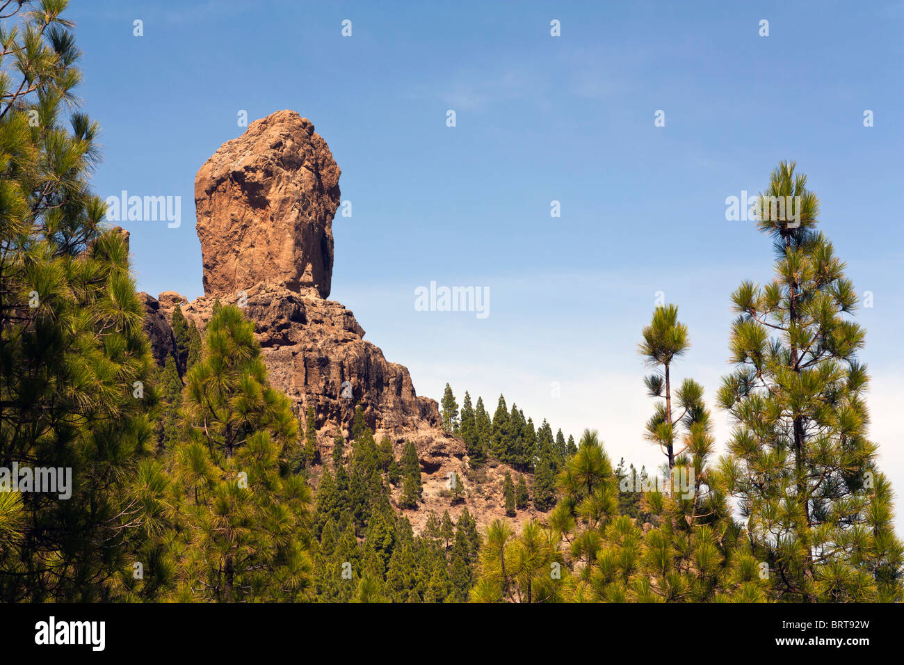 Roque Nublo è uno dei più famosi punti di riferimento nell'isola di Gran Canaria. Foto Stock