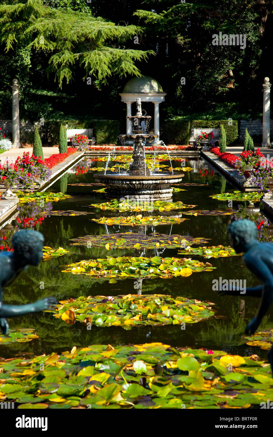 Lily Pond nel giardino all'italiana a Compton Acres Poole Dorset England Regno Unito Foto Stock