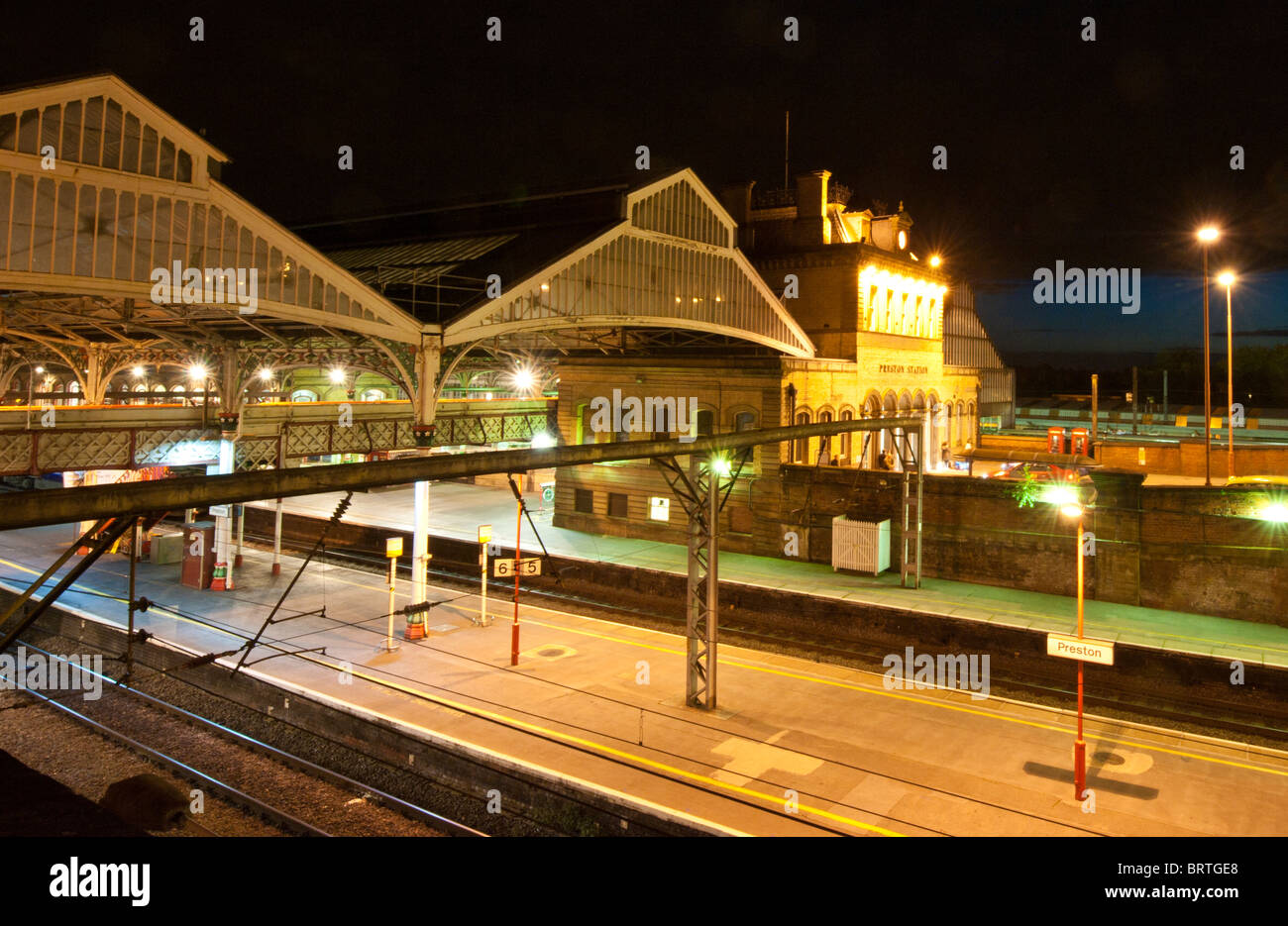 La stazione ferroviaria di Preston e in Lancashire Foto Stock