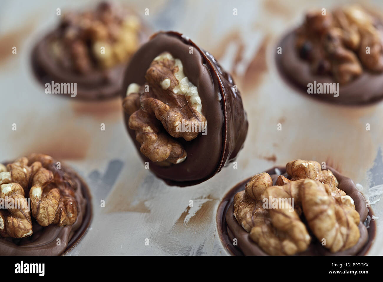 Cioccolato dolci di noce Foto Stock