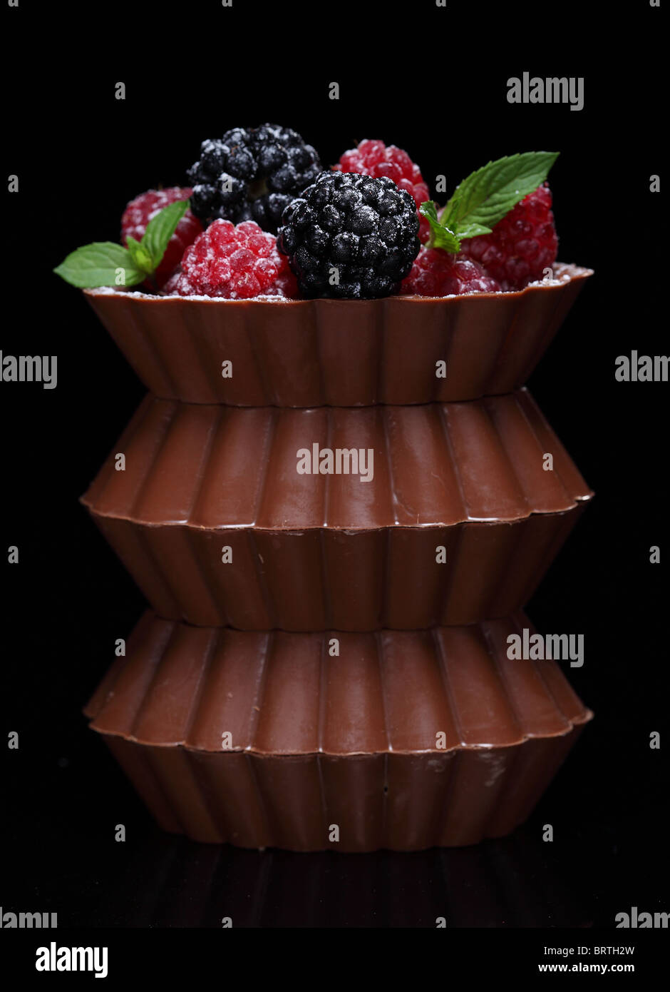 Cioccolato bacca zuccherati Foto Stock