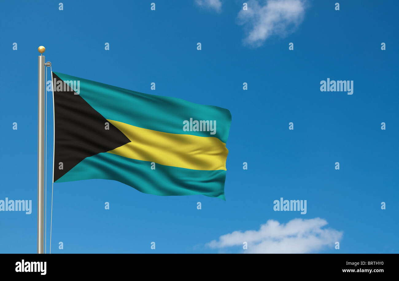 Bandiera delle Bahamas Foto Stock
