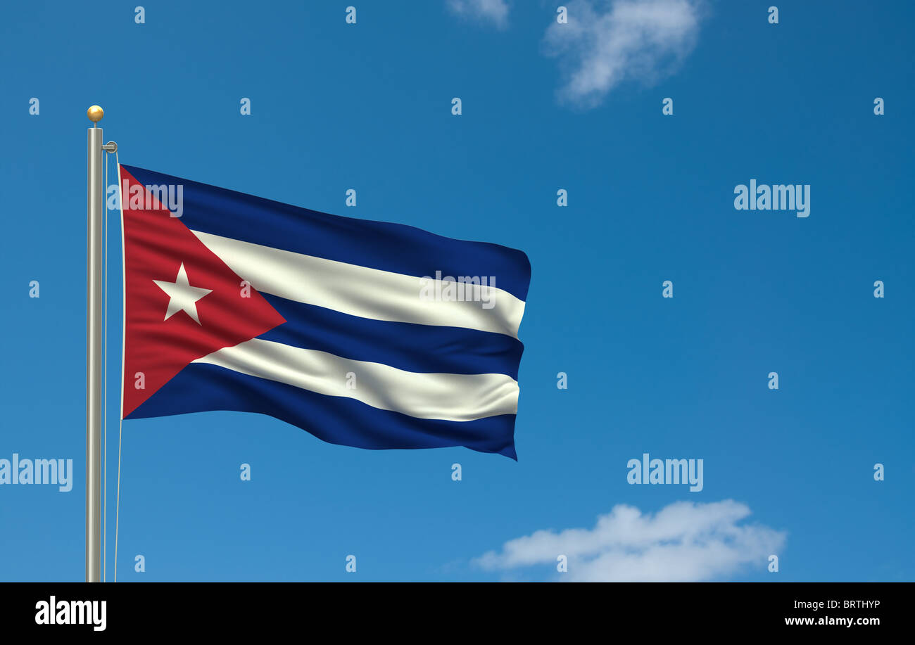 Bandiera di Cuba Foto Stock