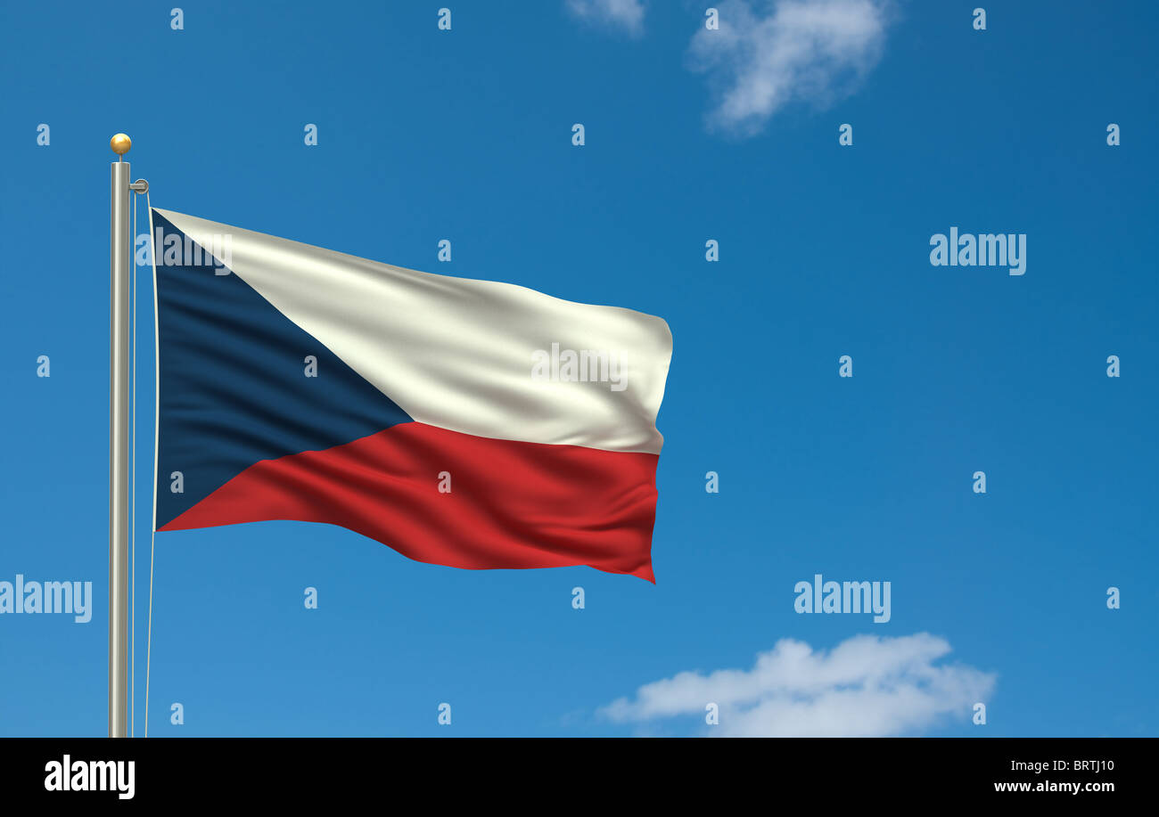 Bandiera della Repubblica ceca Foto Stock