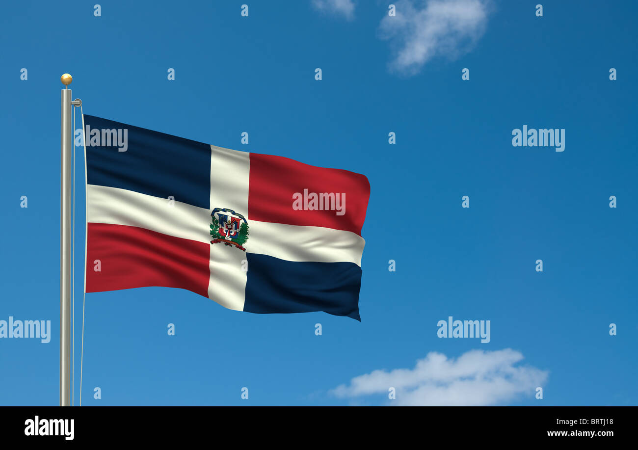 Bandiera della Repubblica Dominicana Foto Stock