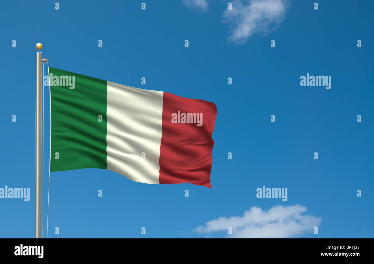 Bandierina dell'Italia Foto Stock