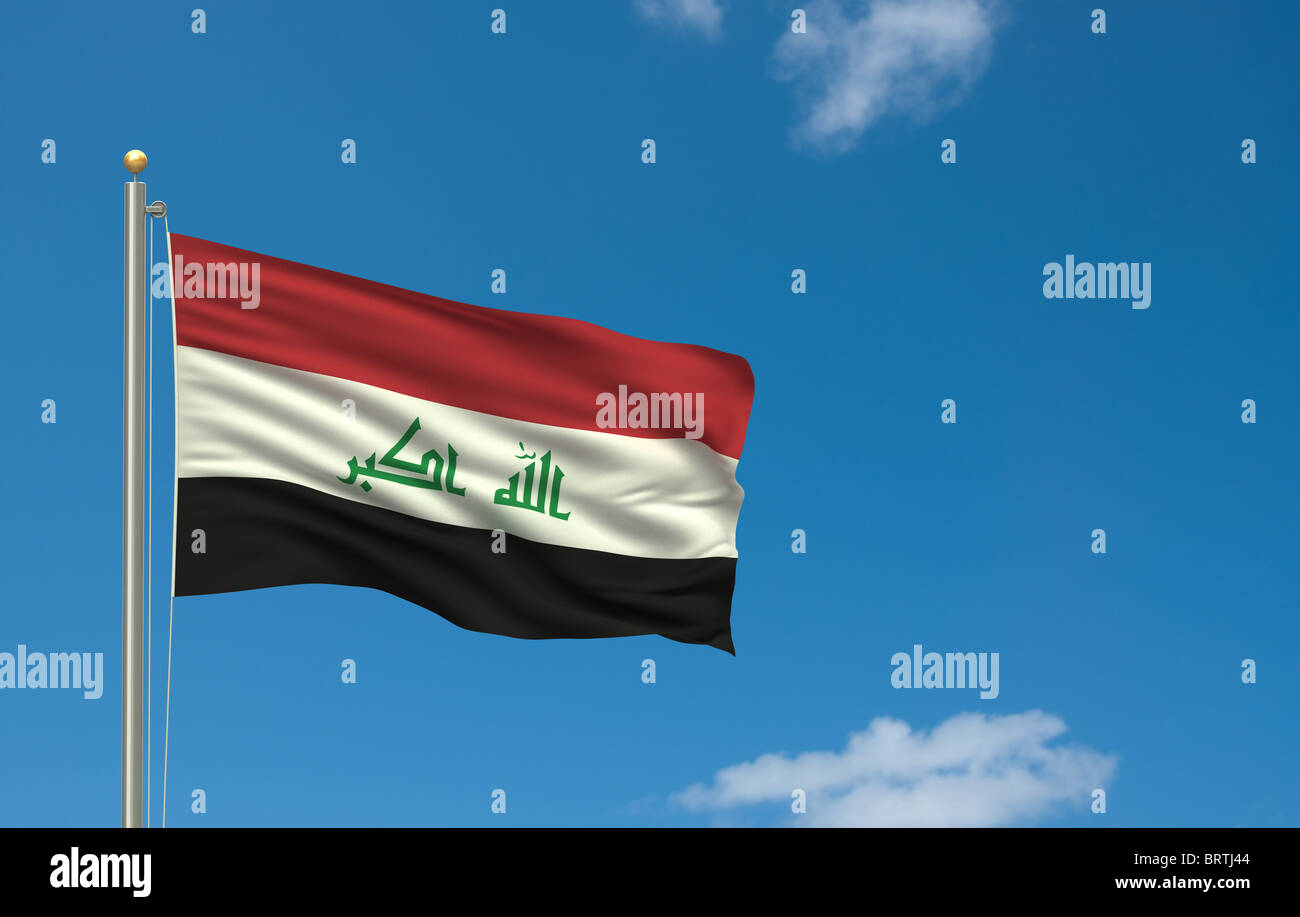 Bandiera dell'Iraq Foto Stock