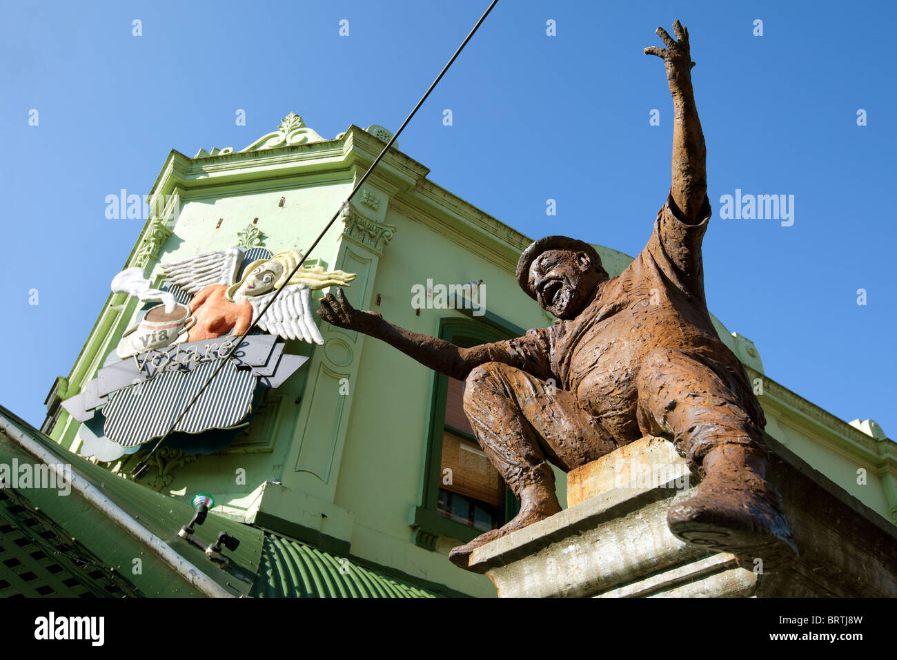 Melbourne Australia arti St Brunswick Street The Entertainer scultura. Foto Stock