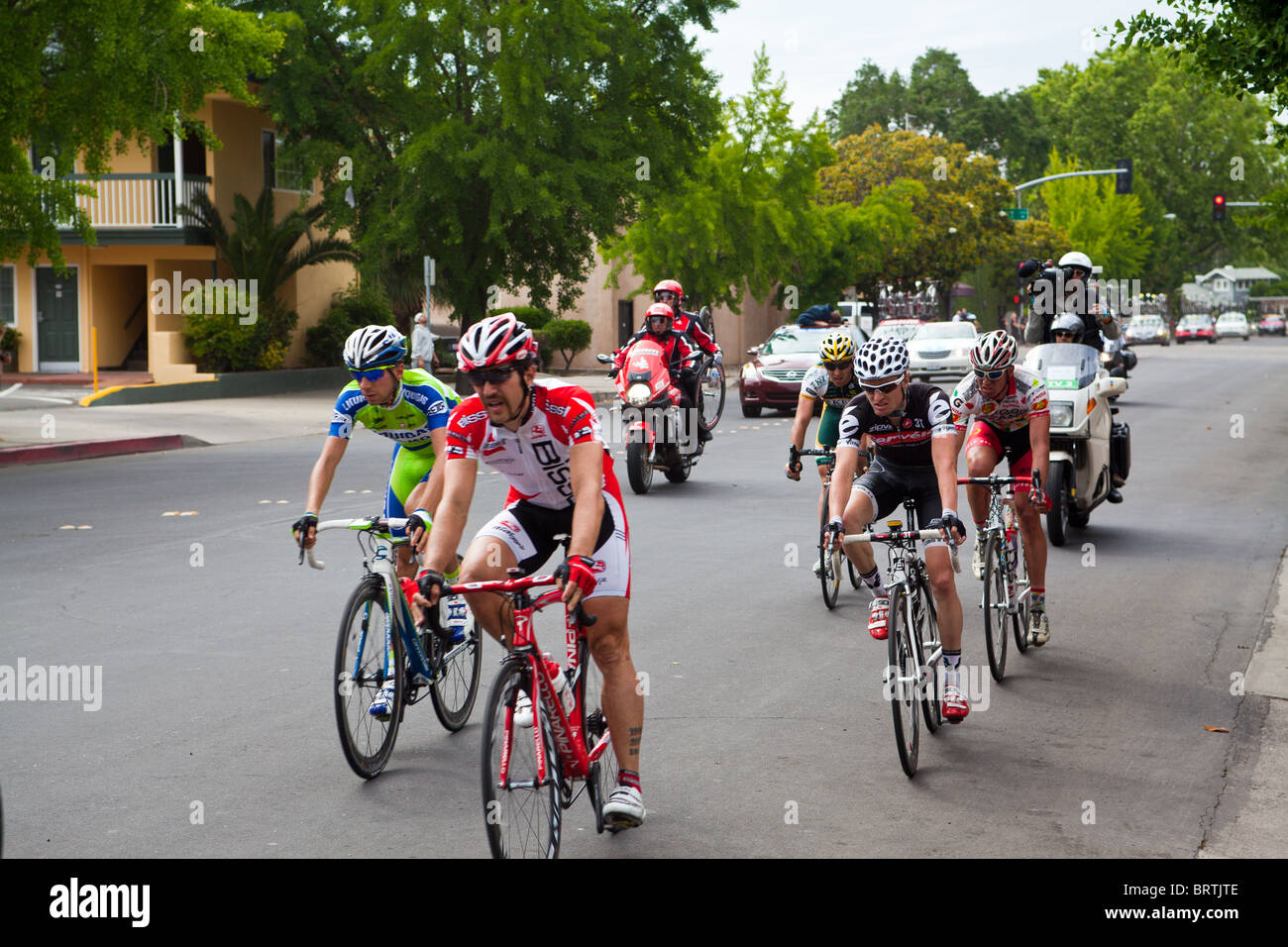 Una scena dal 2010 Amgen tour della California in Modesto California Foto Stock