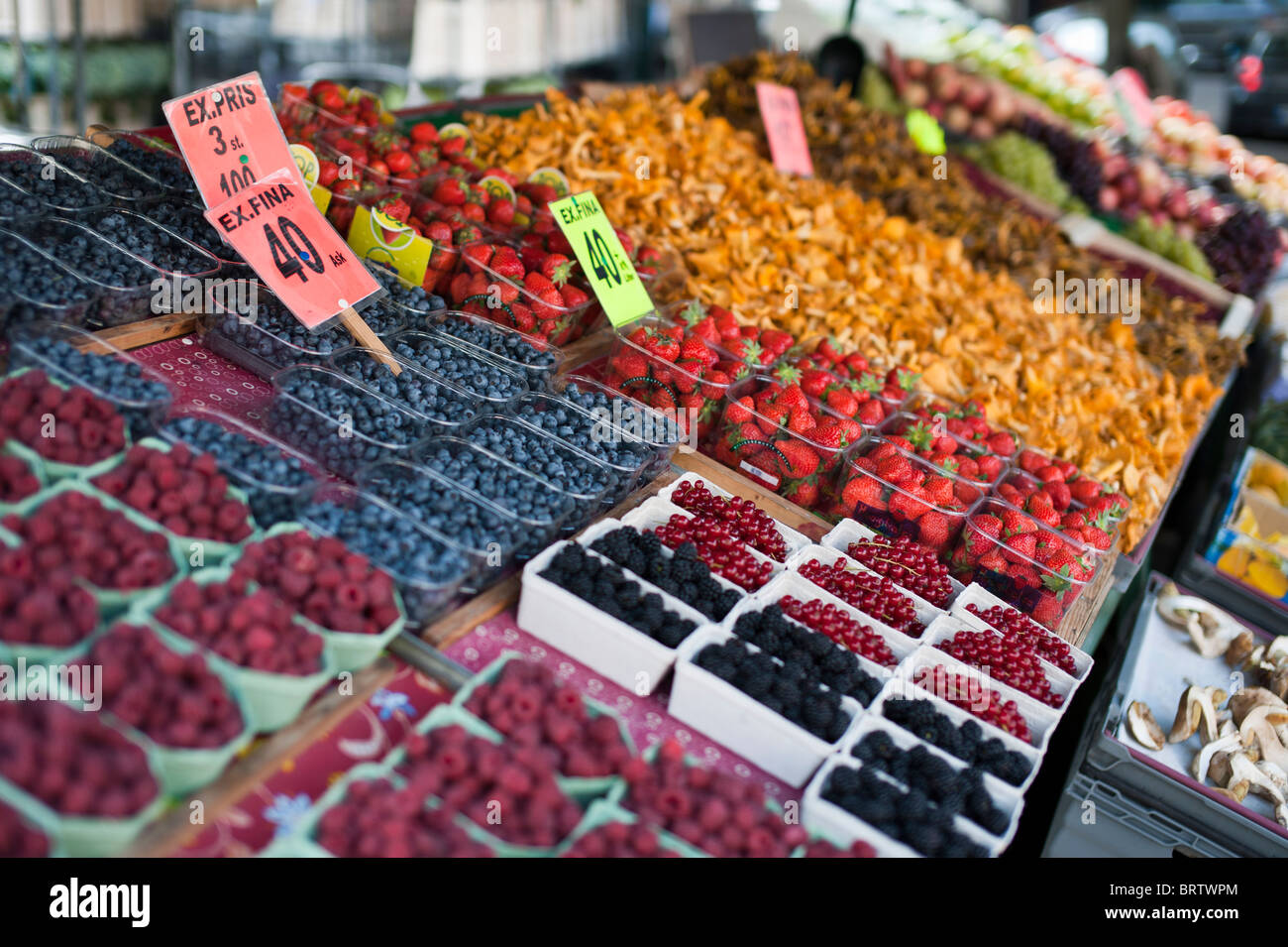 Contatore di mercato, Stoccolma, Svezia Foto Stock