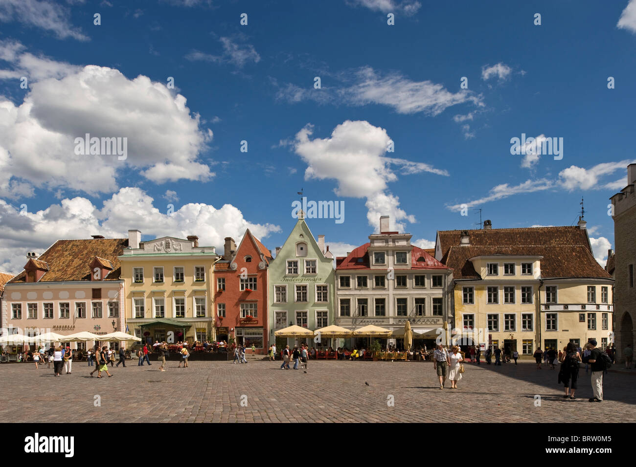 Piazza Municipio, Raekoja plats, Tallinn, Estonia, Stati Baltici Foto Stock