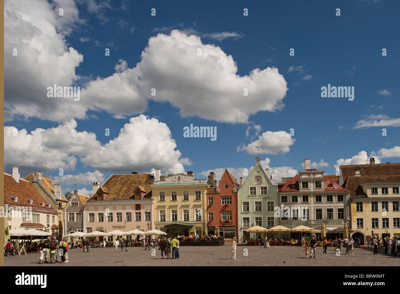 Piazza Municipio, Raekoja plats, Tallinn, Estonia, Stati Baltici Foto Stock