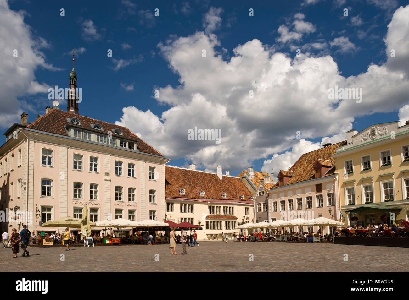 Piazza Municipio, Raekoja plats, Tallinn, Estonia, Stati Baltici Foto Stock