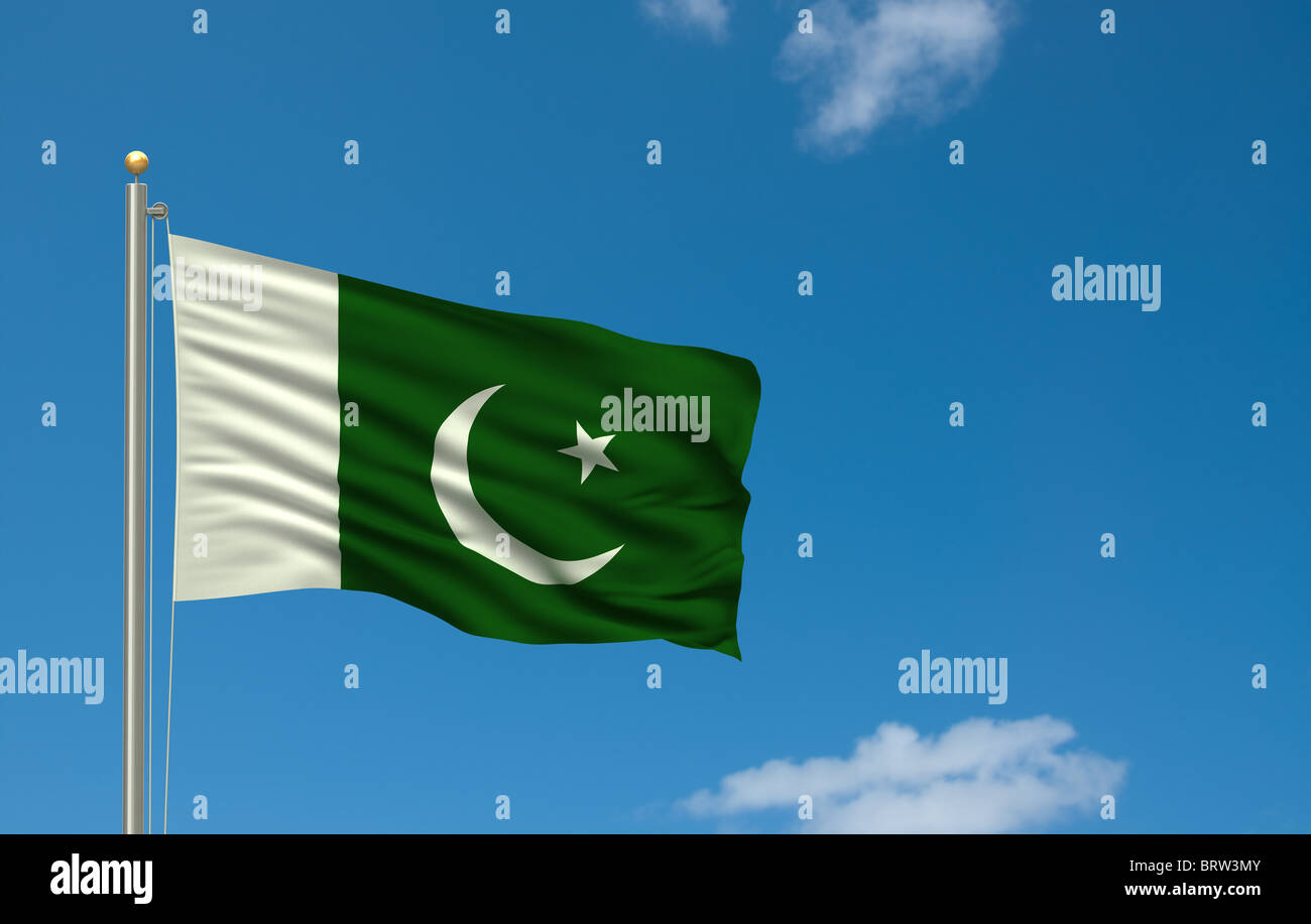 Bandiera del Pakistan Foto Stock
