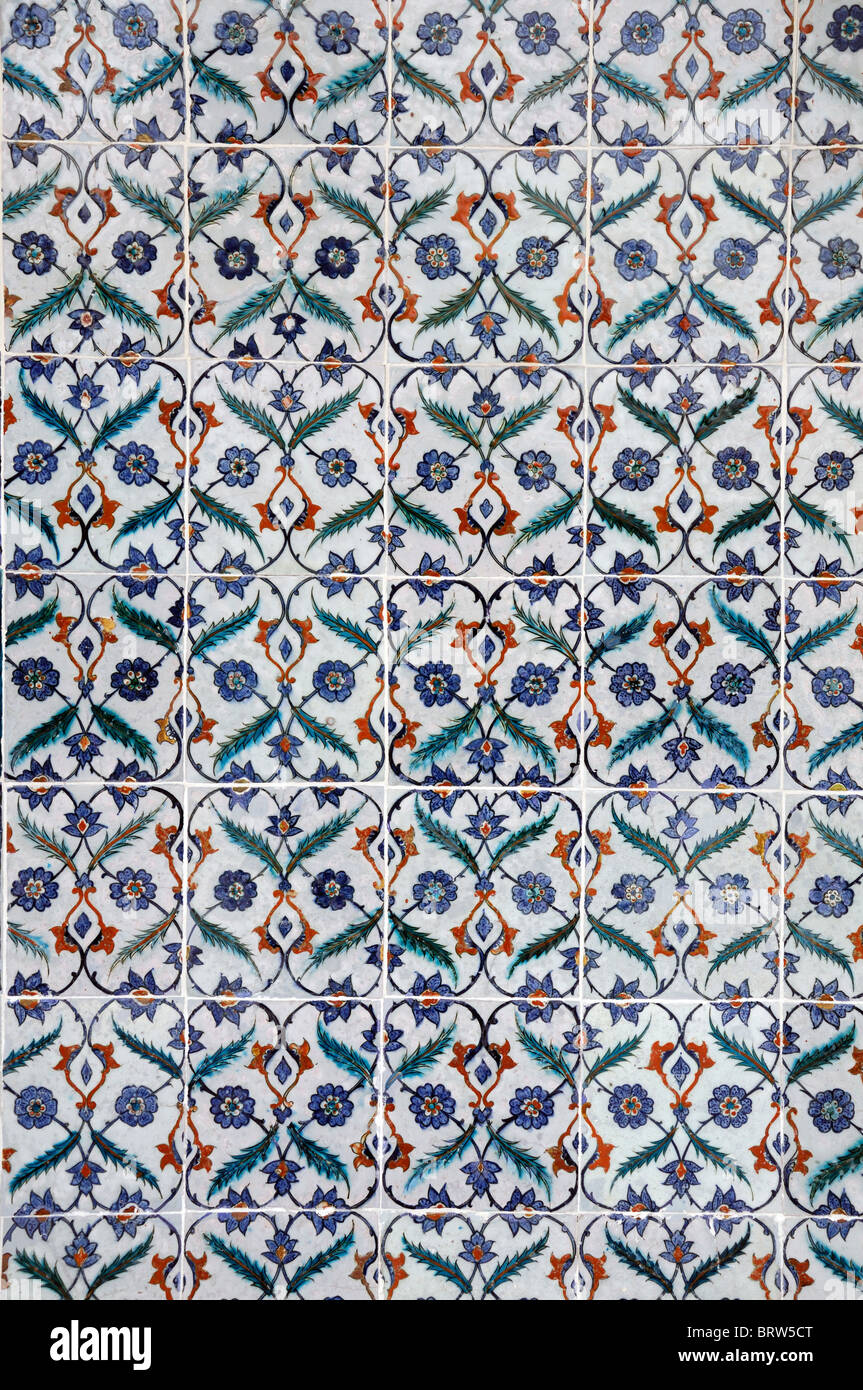 Palazzo Topkapı sultano ottomano residence Istanbul Turchia İznik Iznik piastrelle ceramiche piastrelle di decorare la parete interna della decorazione Foto Stock