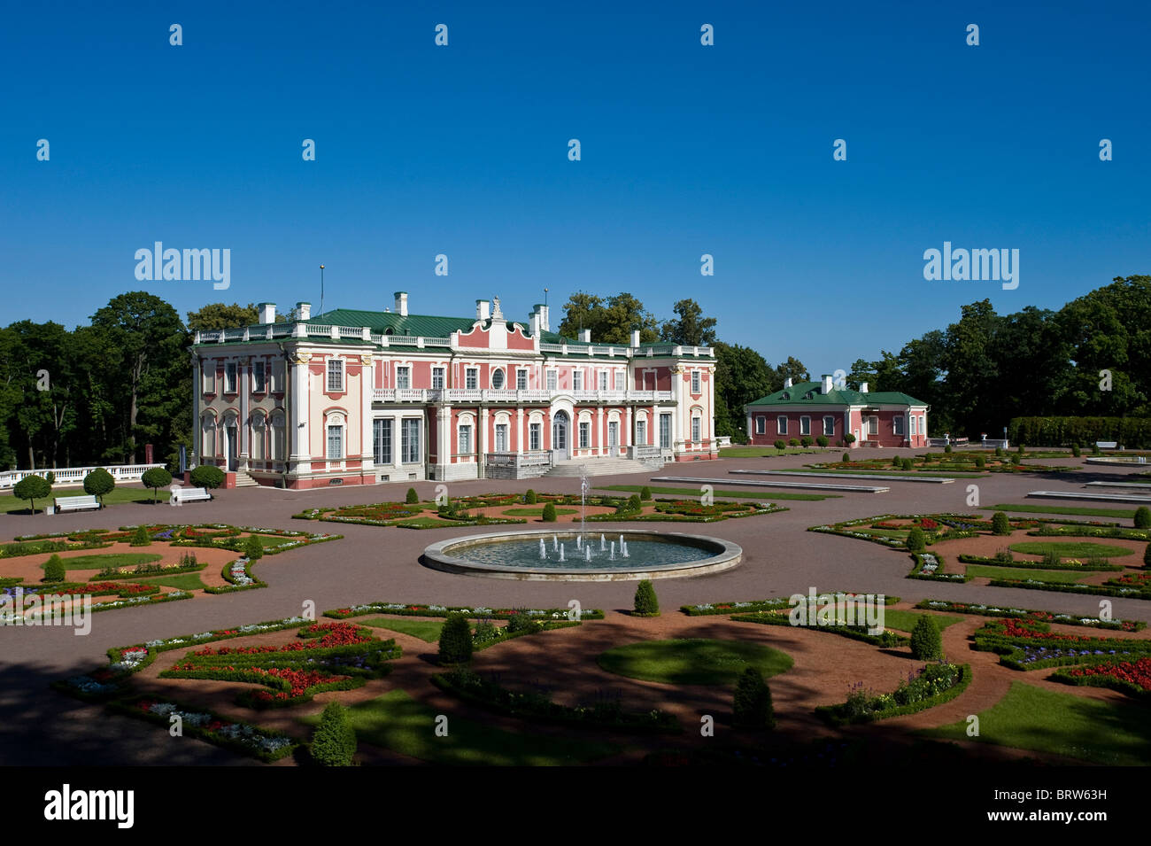 Il castello di Kadriorg, parco e fontana, Katriorg, Tallinn, Estonia, Stati Baltici Foto Stock