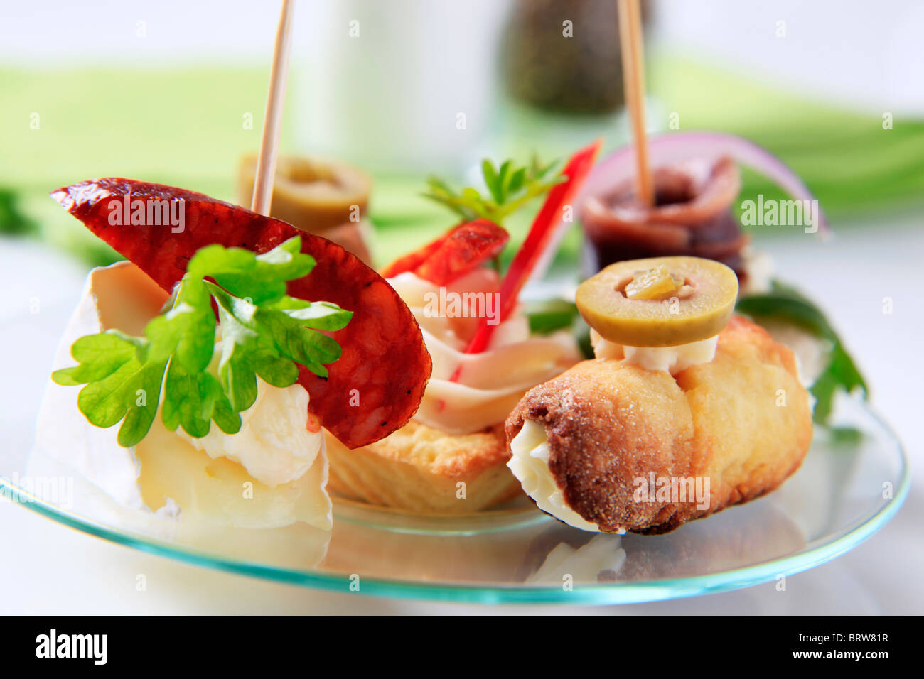 Vari tipi di finger food Foto Stock