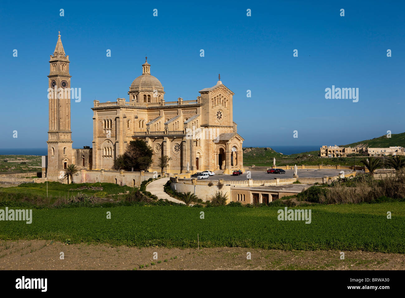 Chiesa di pellegrinaggio, Ta' Pinu vicino a Gharb, Gozo, Malta, Europa Foto Stock